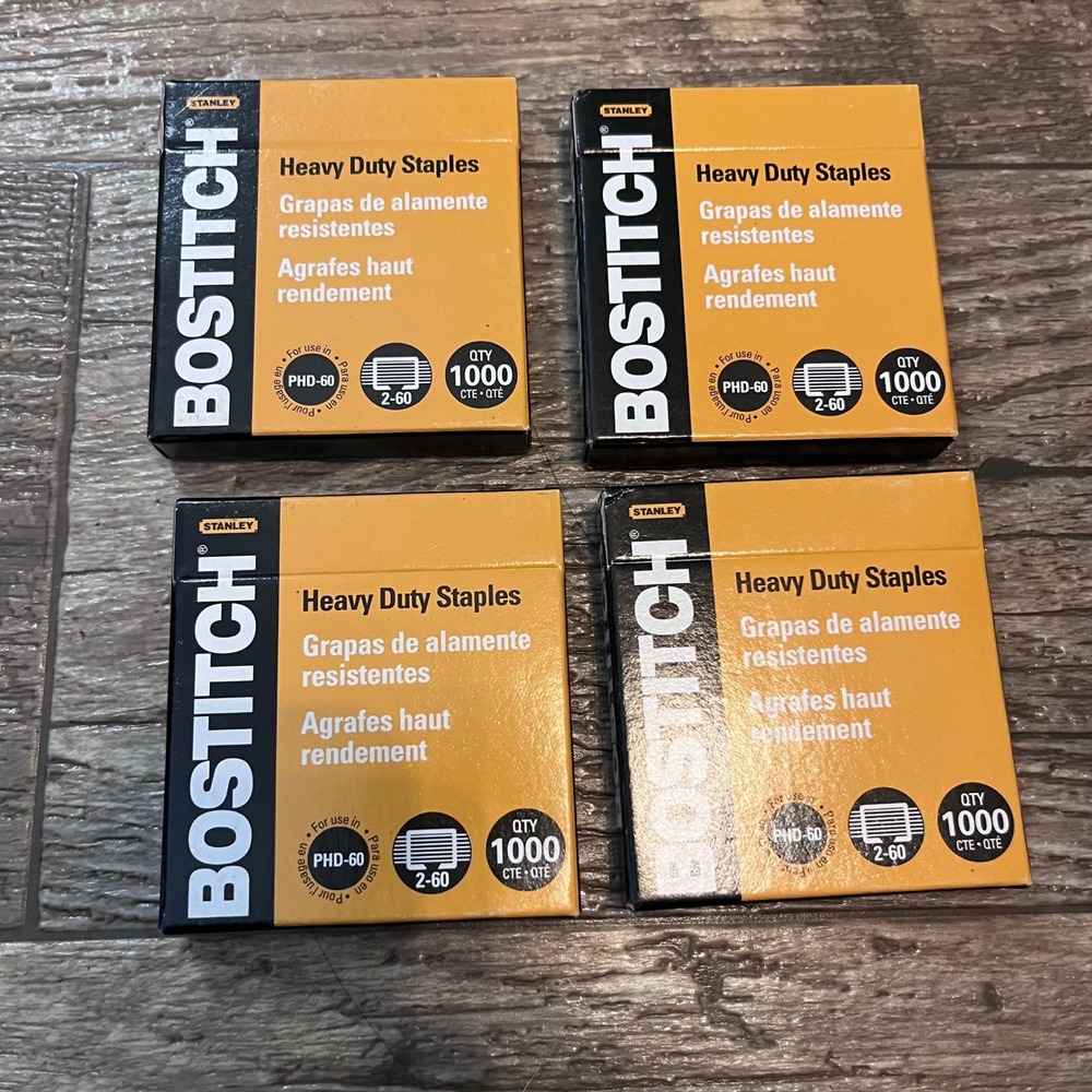 4 Pack Stanley Bostitch Heavy Duty Staples SB35PHD-1M for PHD-60 1000 Ct Each